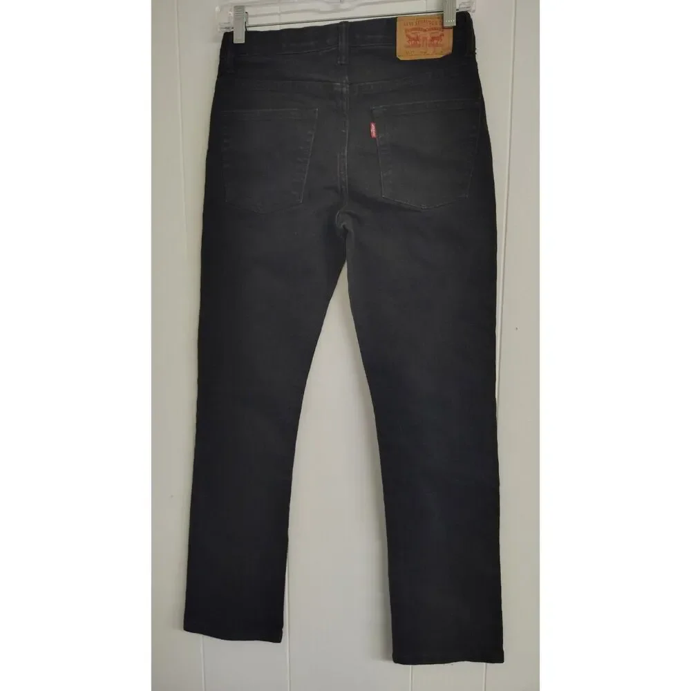 Levi’s 511 Slim Fit Jeans Faded Black Dark Wash Denim Boys Men Size 27x29